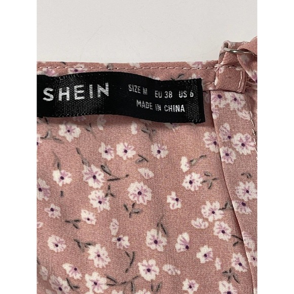 SHEIN Womens Dress SzM US 6 Adjustable Length Floral Print Spaghetti Straps - Picture 9 of 10